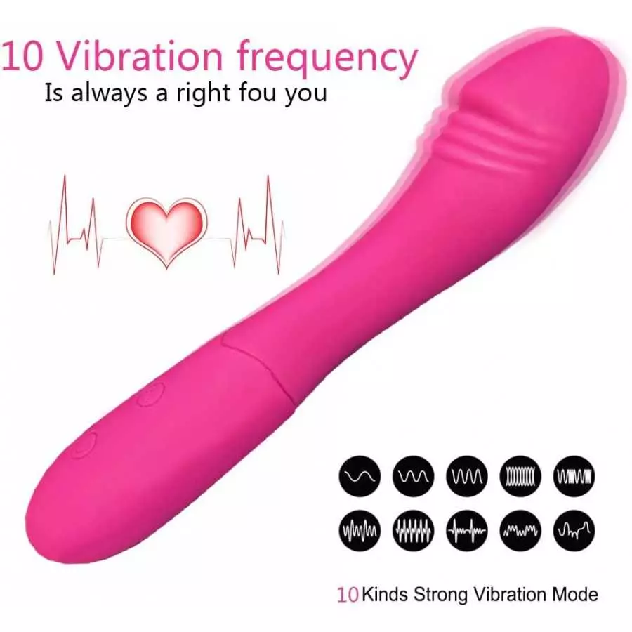Powerful G Spot Vibrator, 10 Vibrations Modes Dildo Sex Toy for Clitoris G-spot Stimulation, Waterproof Female Vibrating Dildo A