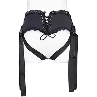 Adjustable Strap On Harness, Bondage Unisex Strap-on with O Ring and Lace for Strapless Strap-On Dildo, Adult Sex Toy for Men Wo