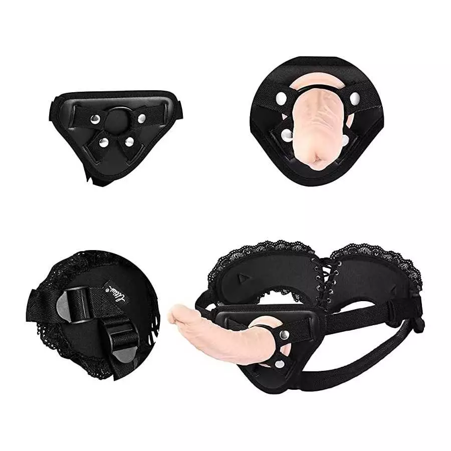 Strap-on Dildo Sex Toys for Couples - UTIMI Strap on Harness Wearable 8.3 inches Realistic Silicone Dildo for G Spot Stimulator