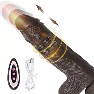 Rotating Realistic Dildo Vibrator with Suction Cup, Realistic Silicone Vibrating Dildo with 10 Speeds & Boost Modes, 8.6 Inch G 