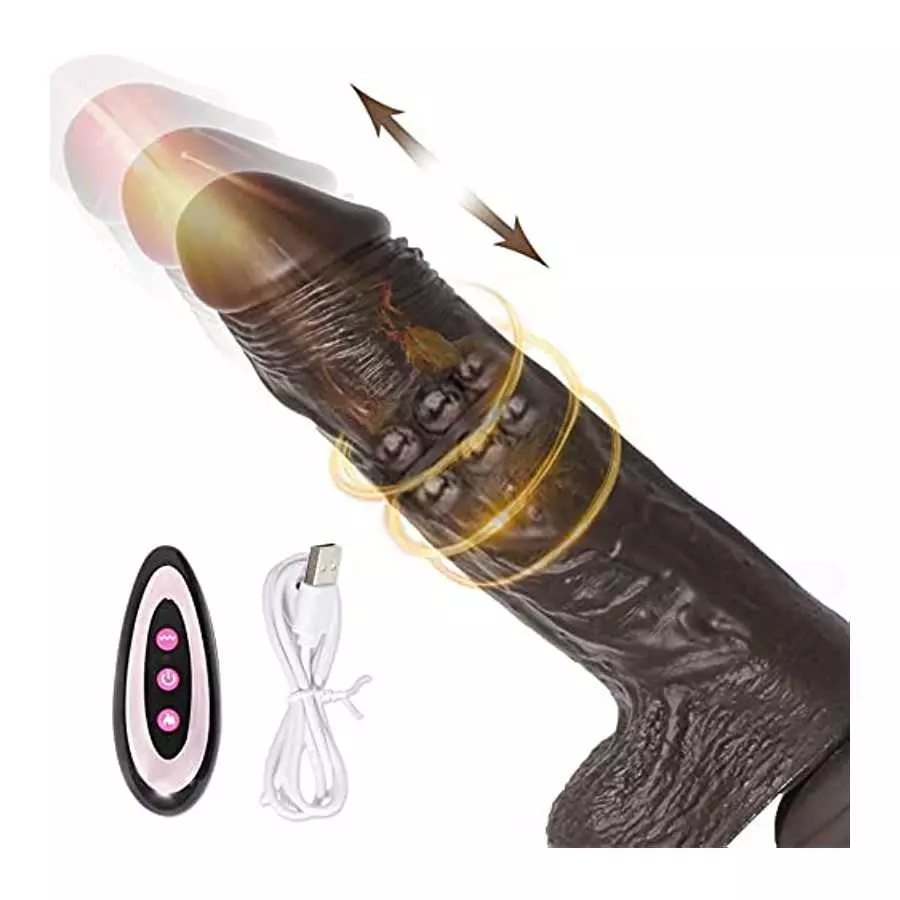 Rotating Realistic Dildo Vibrator with Suction Cup, Realistic Silicone Vibrating Dildo with 10 Speeds & Boost Modes, 8.6 Inch G 