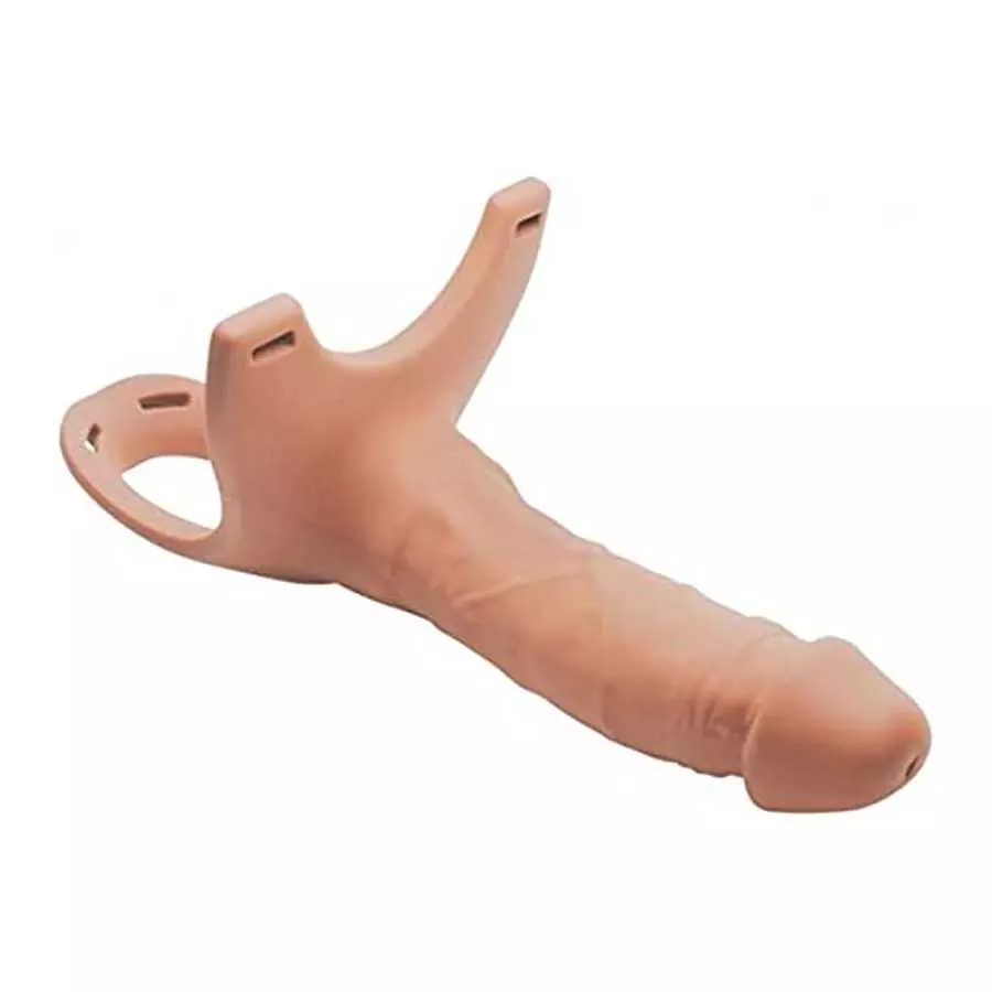 Hollow Silicone Dildo Strap-on - Flesh