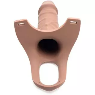 Hollow Silicone Dildo Strap-on - Flesh