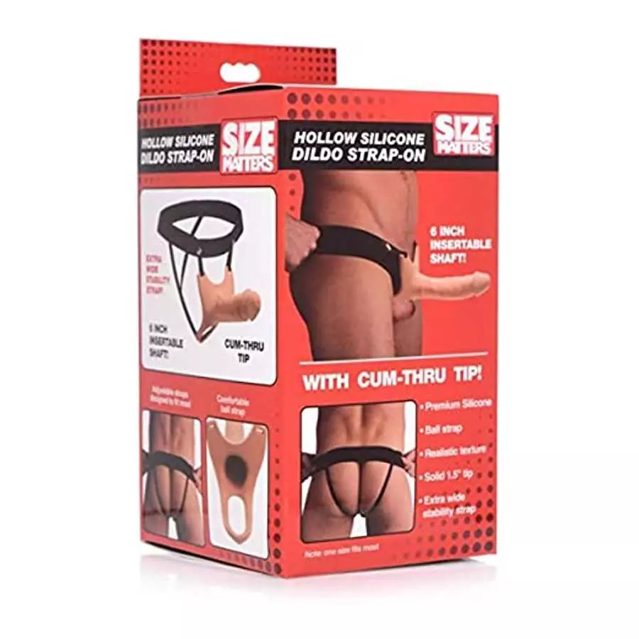 Hollow Silicone Dildo Strap-on - Flesh