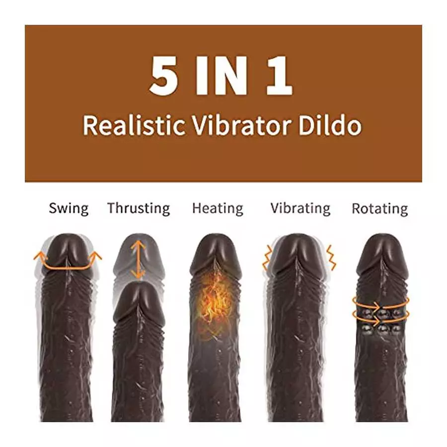 Rotating Realistic Dildo Vibrator with Suction Cup, Realistic Silicone Vibrating Dildo with 10 Speeds & Boost Modes, 8.6 Inch G 