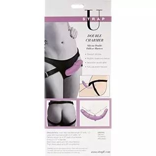 Strap U Double Charmer Premium Silicone Double Dildo Set Penetration with Harness for Women, Men, & Couples, Silicone G-spot Ana