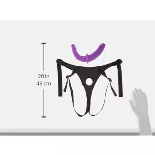 Strap U Double Charmer Premium Silicone Double Dildo Set Penetration with Harness for Women, Men, & Couples, Silicone G-spot Ana