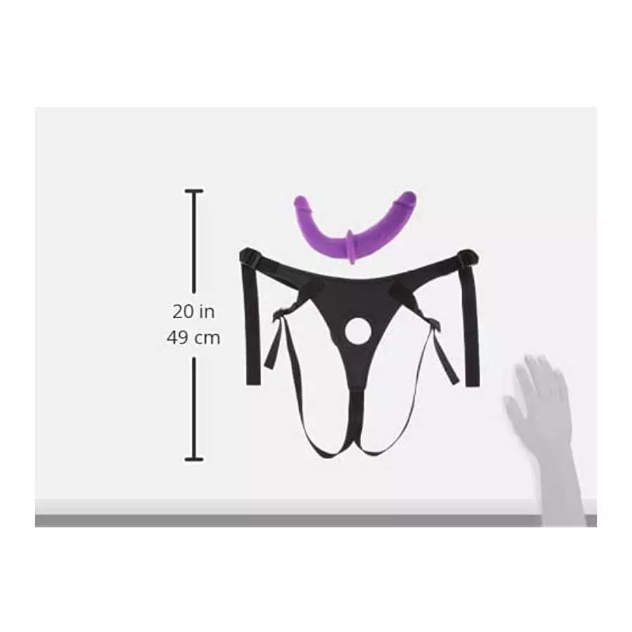 Strap U Double Charmer Premium Silicone Double Dildo Set Penetration with Harness for Women, Men, & Couples, Silicone G-spot Ana