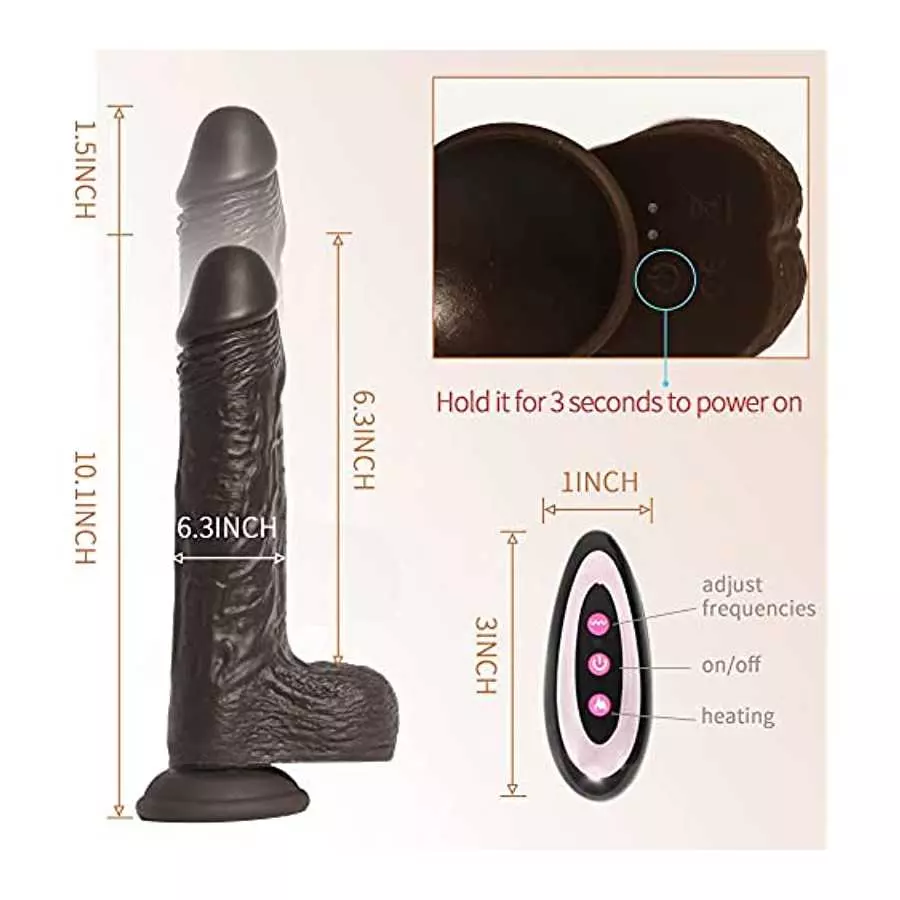 Rotating Realistic Dildo Vibrator with Suction Cup, Realistic Silicone Vibrating Dildo with 10 Speeds & Boost Modes, 8.6 Inch G 