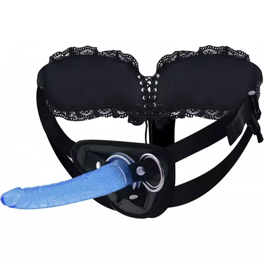 Harness Strap-on Dildo, 7.87" Blue Dildos Anal Plug with Strong Suction Cup Sex Toys for Lesbian Harness Strap-on Dildo, 7.87" Blue Dildos Anal Plug with Strong Suction Cup Sex Toys for Lesbian