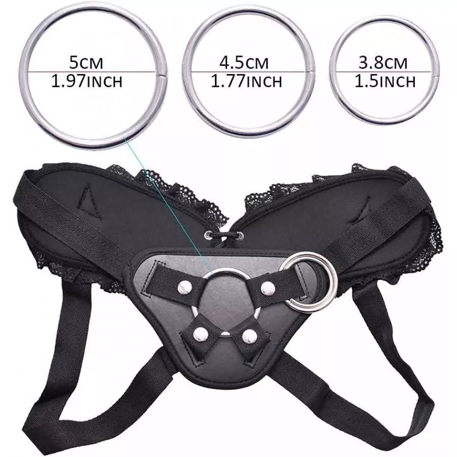 Harness Strap-on Dildo, 7.87" Blue Dildos Anal Plug with Strong Suction Cup Sex Toys for Lesbian