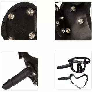 FST Strap-on Dildo with Harness Belt 3 Removable Silicone Dildos, G Spot Stimulate Adjustable Dildo Leather Sex Toy for Women Le