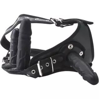 FST Strap-on Dildo with Harness Belt 3 Removable Silicone Dildos, G Spot Stimulate Adjustable Dildo Leather Sex Toy for Women Le