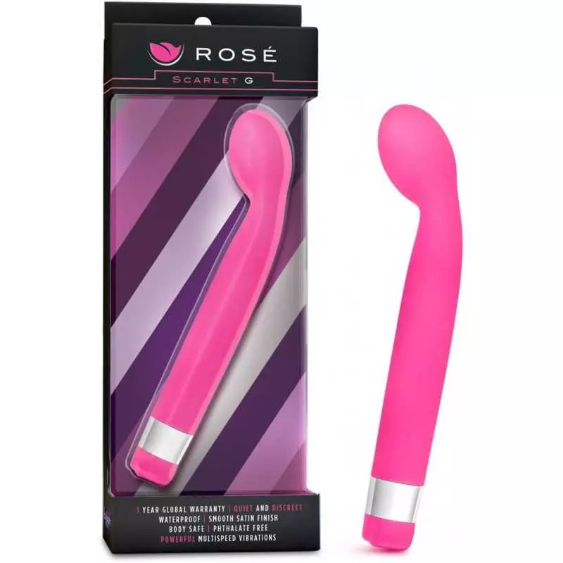 Blush Rose Scarlet G - G Spot Vibrator Stimulator - Curved Bulbous Tip for Intense Stimulation - Satin Smooth Feel - IPX7 Waterp
