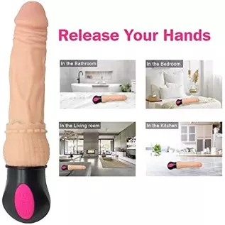 LANWAN Dildo with Heating 10.6 inch Vibrator Wand Massage Vibration Realistic Dong for Couples Pleasure Waterproof Sex Toys