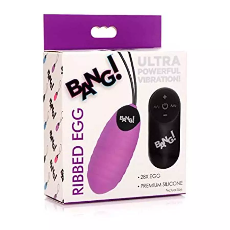 28X Ribbed Silicone Vibrating Egg with Remote Control 28X Ribbed Silicone Vibrating Egg with Remote Control