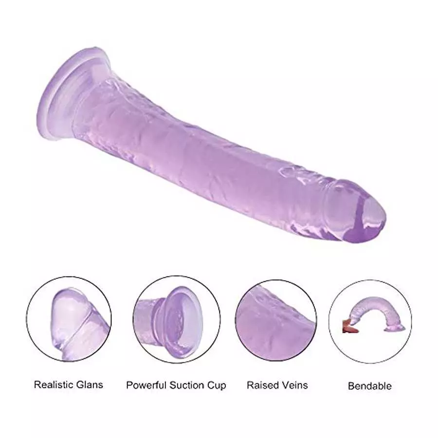 Lesbian Strap On Dildo Dong with Adjustable Harness Realistic Penis Anal Sex Toys for Woman Couples(Purple)