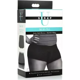 STRAP U Mod Active Style Boxer-Brief Strap-On Harness with Built in O-Ring. Pegging Toys for Couples & Sex Adult Women and Men.