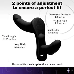 Double Take 10X Double Penetration Vibrating Strap-on Harness - Black Double Take 10X Double Penetration Vibrating Strap-on Harness - Black