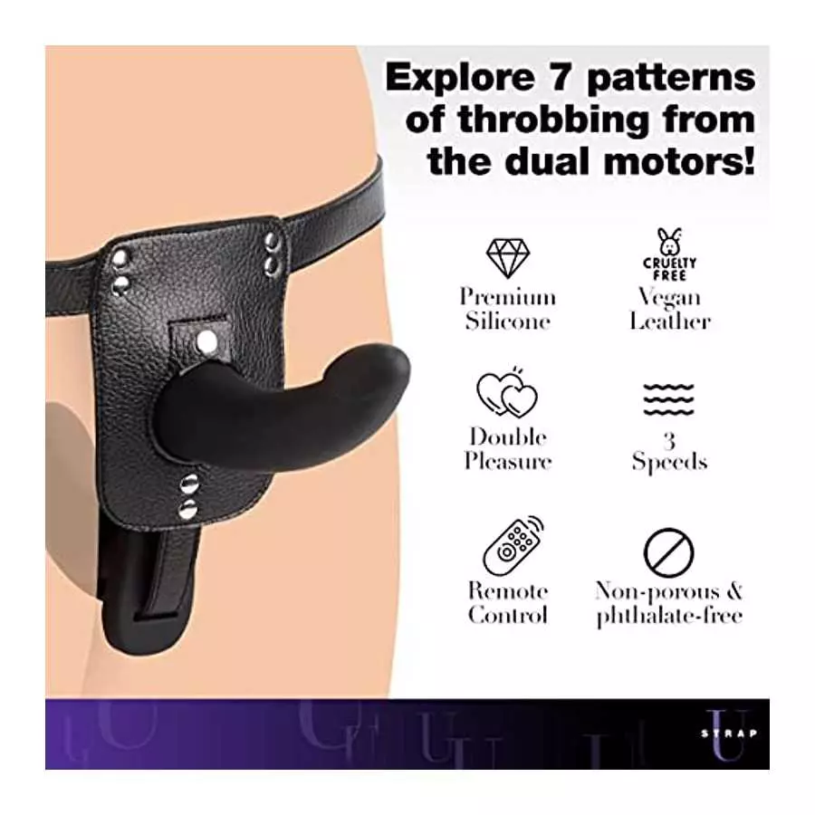 Double Take 10X Double Penetration Vibrating Strap-on Harness - Black