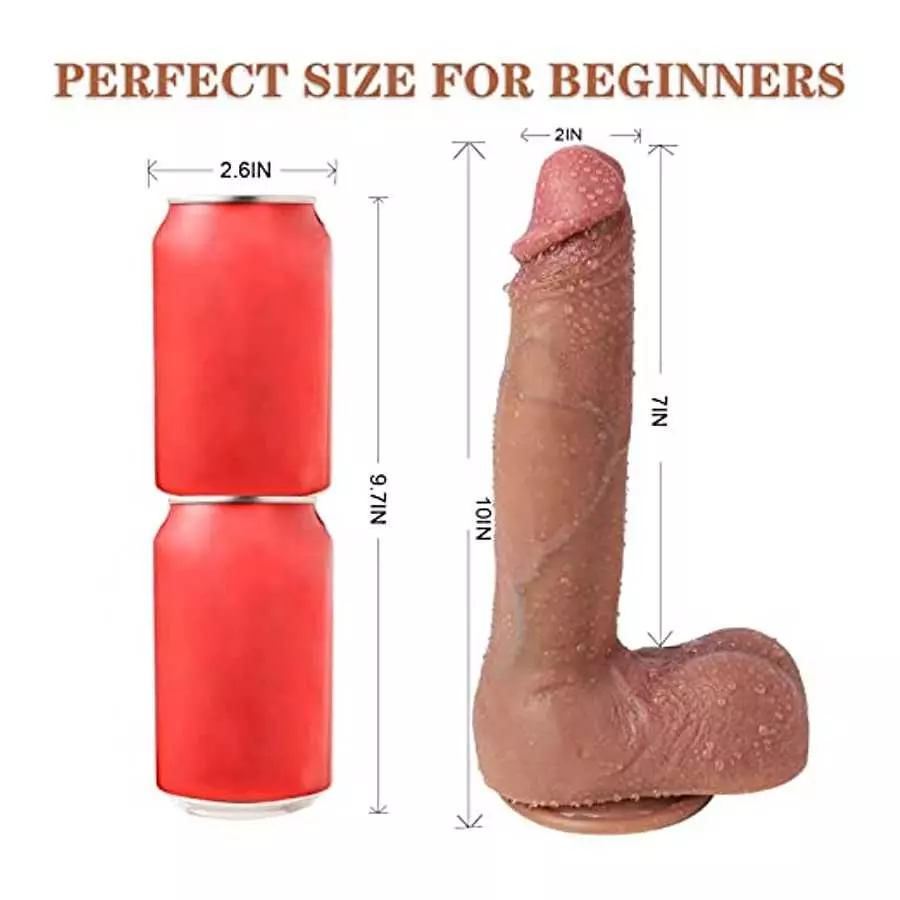 Suwuka 10" Dildo Soft Large Dildos for Women Realistic Didlo-Silicone for Vaginal G-spot&Anal Dildos Feels Like Skin Fake Penis