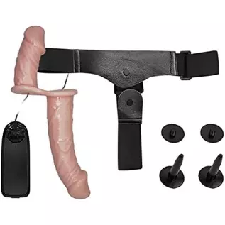 FRRDEI Vibrating Double Sided Dildo Strap on Wearable Harness Realistic Vibrator Penetrator Toy Two Ended Dildo, Headed Dong Pen FRRDEI Vibrating Double Sided Dildo Strap on Wearable Harness Realistic Vibrator Penetrator Toy Two Ended Dildo, Headed Dong Pen