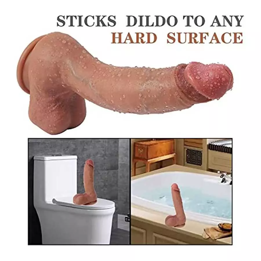 Suwuka 10" Dildo Soft Large Dildos for Women Realistic Didlo-Silicone for Vaginal G-spot&Anal Dildos Feels Like Skin Fake Penis