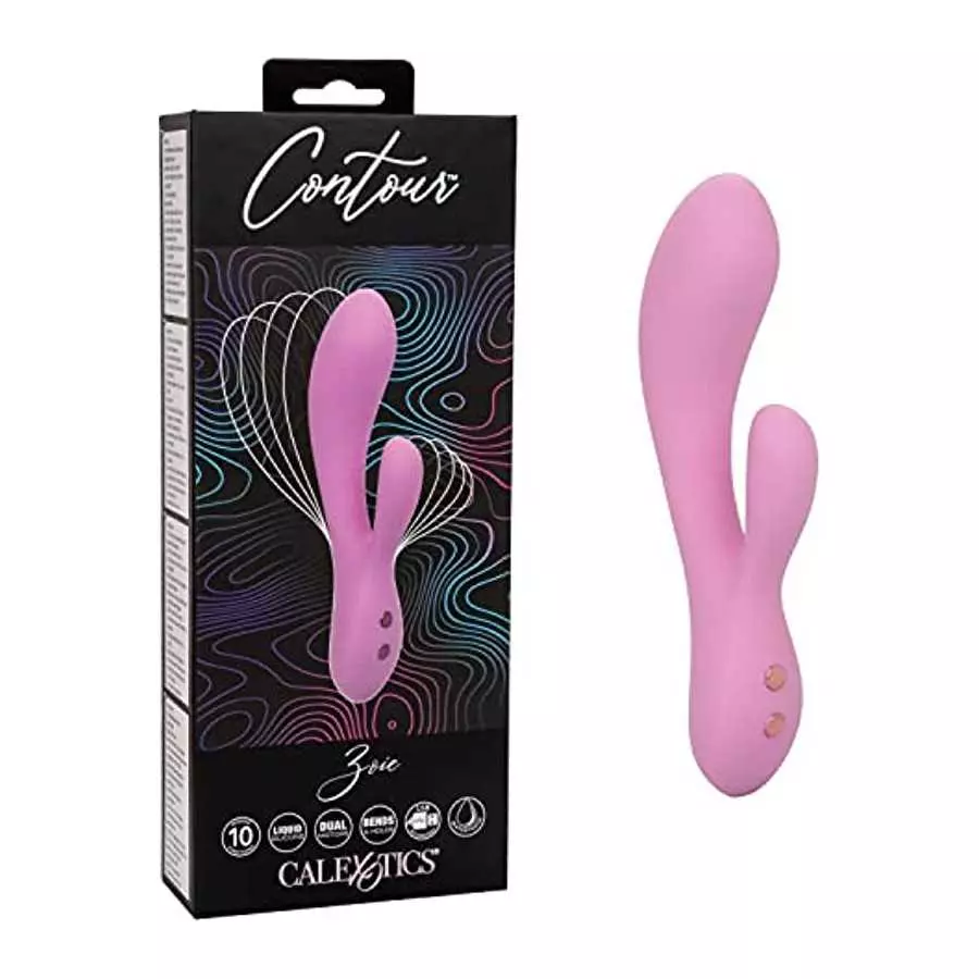 CalExotics Contour™ Zoie Dual Massager – Multi Directional Liquid Silicone Rechargeable Vibrator – Sex Toy for Women– Pink CalExotics Contour™ Zoie Dual Massager – Multi Directional Liquid Silicone Rechargeable Vibrator – Sex Toy for Women– Pink
