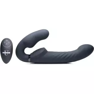 Strap U Strap-u 10x Swirl Ergo-fit Inflatable & Vibrating  Strapless Strap-on - Beige