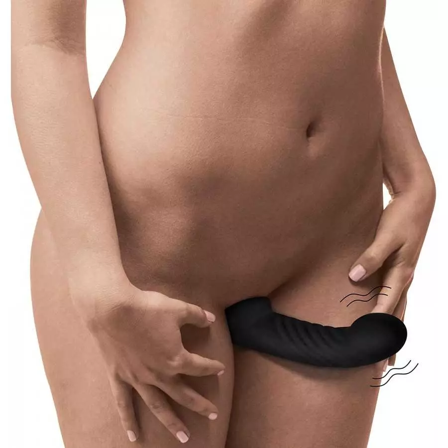 Strap U Strap-u 10x Swirl Ergo-fit Inflatable & Vibrating  Strapless Strap-on - Beige