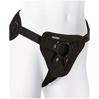 Doc Johnson Vac-U-Lock - Supreme Harness with Vibrating Plug and Wireless Remote - Compatible with All Vac-U-Lock Dildos - Accom