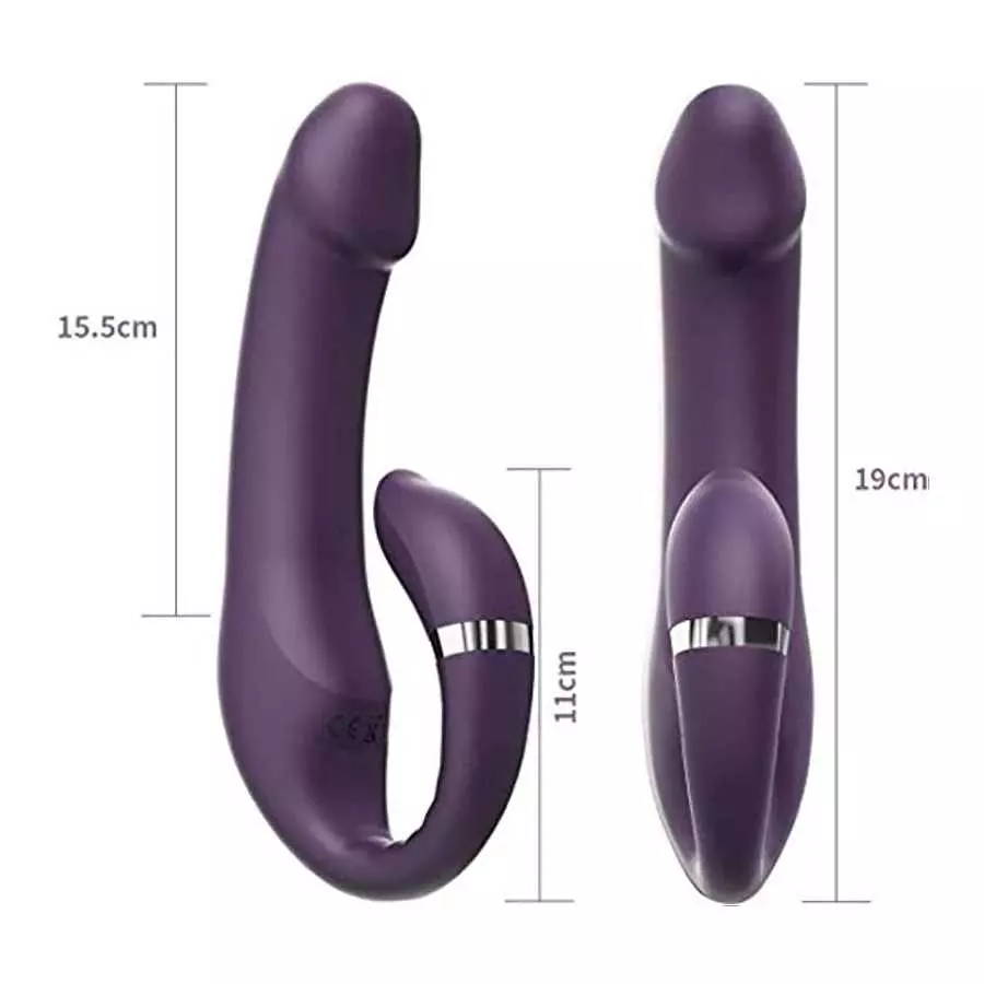 MAIPULA Strap Dildo Vibrator Adult Toy for G Spot and Clit Stimulation, Silent, Waterproof, Heated, with 10 Vibration Modes, Rec