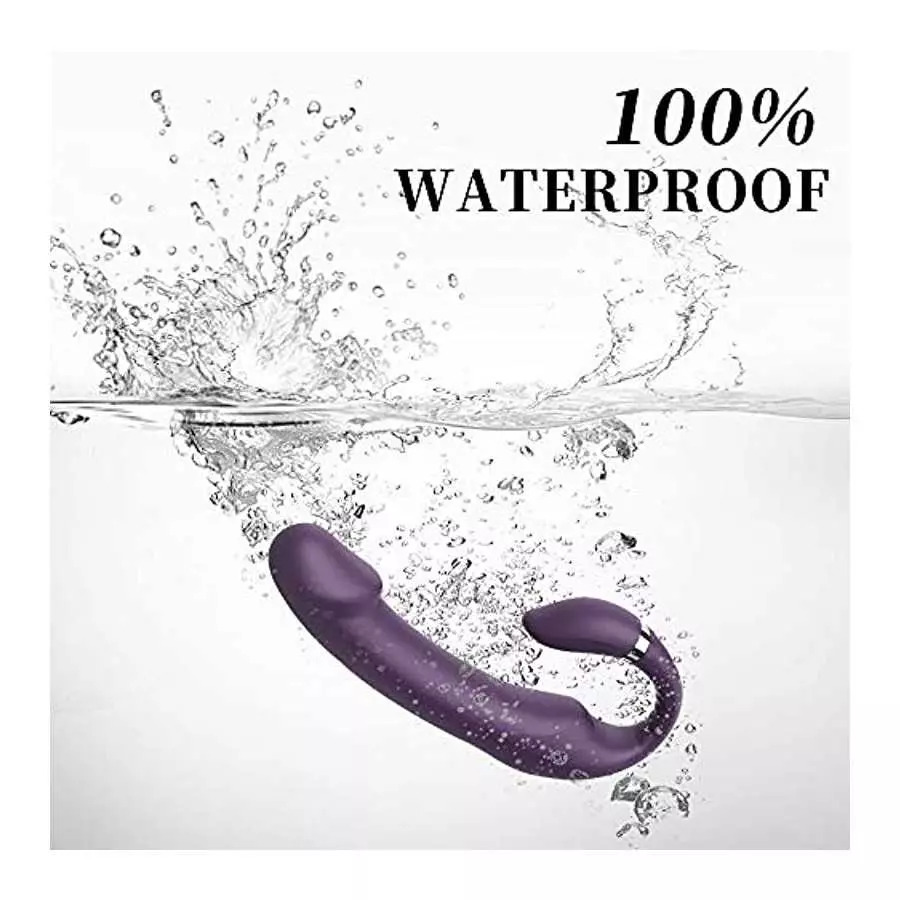 MAIPULA Strap Dildo Vibrator Adult Toy for G Spot and Clit Stimulation, Silent, Waterproof, Heated, with 10 Vibration Modes, Rec