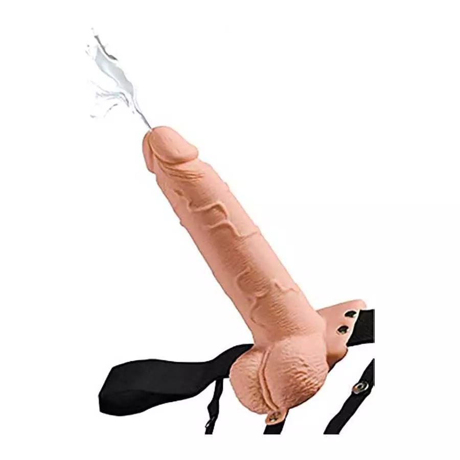 Pipedream Products Fetish Fantasy Series 7.5" Hollow Squirting Strap-on with Balls, Flesh Pipedream Products Fetish Fantasy Series 7.5" Hollow Squirting Strap-on with Balls, Flesh