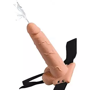 Pipedream Products Fetish Fantasy Series 7.5" Hollow Squirting Strap-on with Balls, Flesh Pipedream Products Fetish Fantasy Series 7.5" Hollow Squirting Strap-on with Balls, Flesh