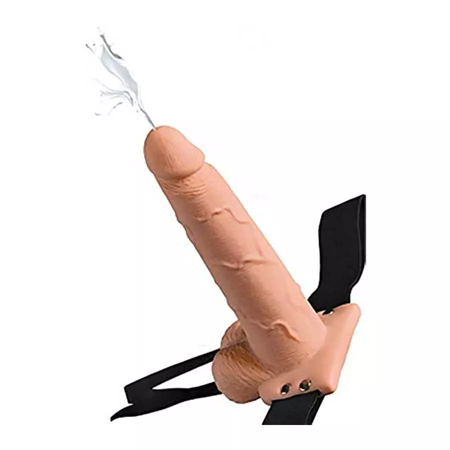 Pipedream Products Fetish Fantasy Series 7.5" Hollow Squirting Strap-on with Balls, Flesh