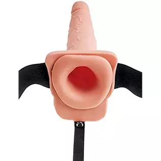 Pipedream Products Fetish Fantasy Series 7.5" Hollow Squirting Strap-on with Balls, Flesh Pipedream Products Fetish Fantasy Series 7.5" Hollow Squirting Strap-on with Balls, Flesh