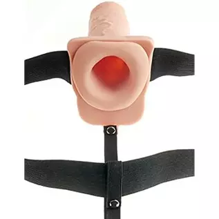 Fetish Fantasy 7 Hollow Rechargeable Strap-On with Balls and Remote - White Fetish Fantasy 7 Hollow Rechargeable Strap-On with Balls and Remote - White