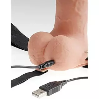 Fetish Fantasy 7 Hollow Rechargeable Strap-On with Balls and Remote - White Fetish Fantasy 7 Hollow Rechargeable Strap-On with Balls and Remote - White