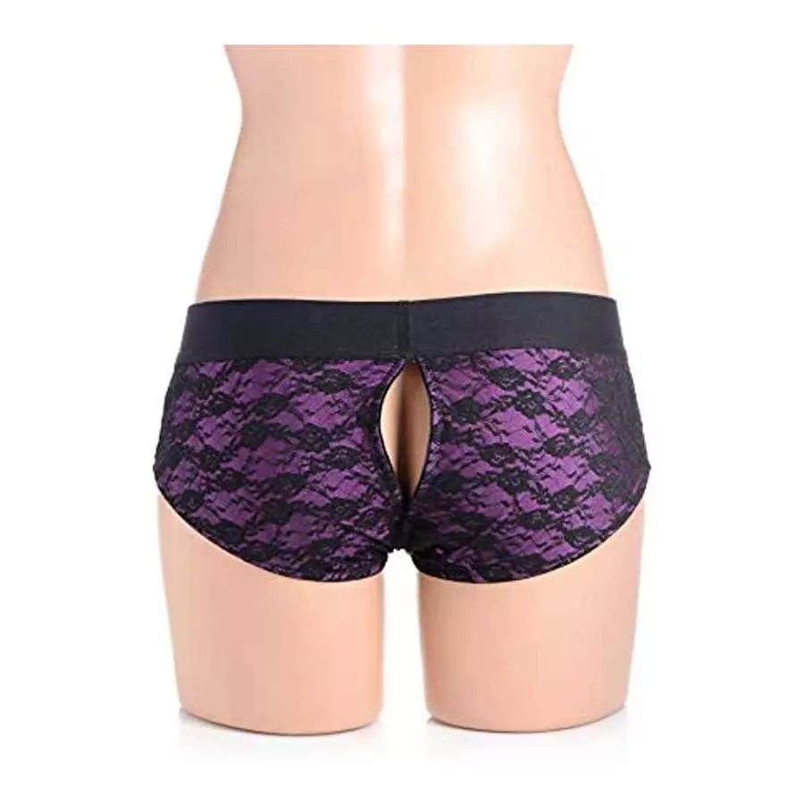 Lace Envy Pegging Set with Lace Crotchless Panty Harness and Dildo - L/XL