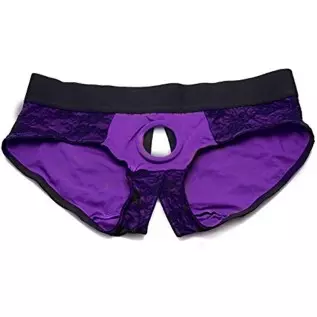 Lace Envy Pegging Set with Lace Crotchless Panty Harness and Dildo - L/XL