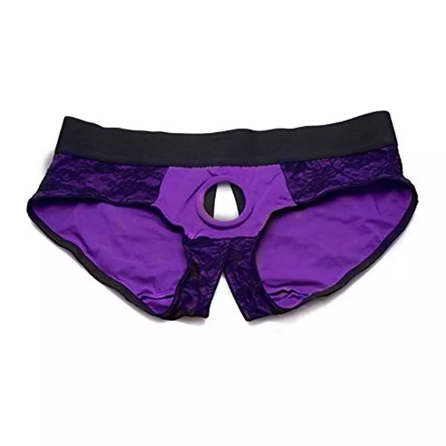 Lace Envy Pegging Set with Lace Crotchless Panty Harness and Dildo - L/XL