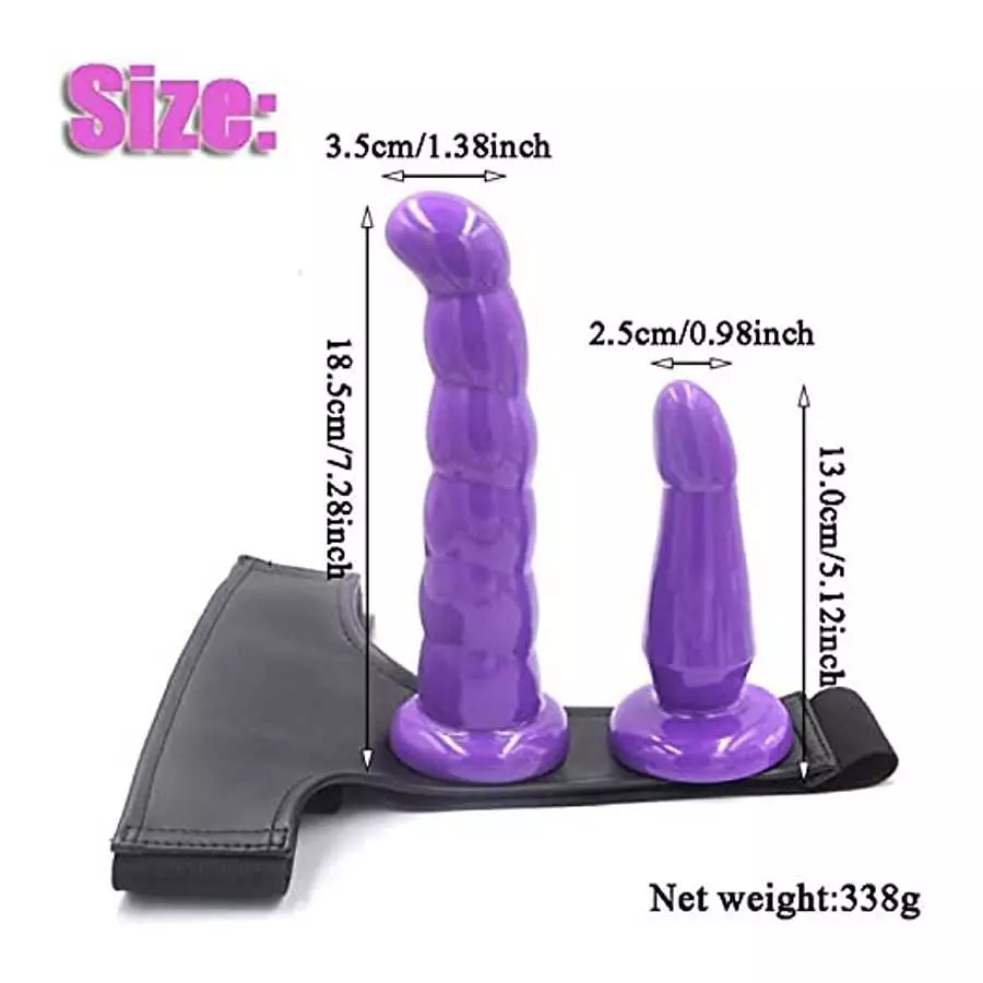 Strap On Dildos with Harness for Women, Adjustable & Realistic Strapon Harness Silicone G Spot Dildo Kit for Lesbian Couple, 2 R