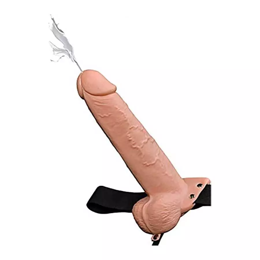 Pipedream Products Fetish Fantasy Series 9" Hollow Squirting Strap-on with Balls, Flesh Pipedream Products Fetish Fantasy Series 9" Hollow Squirting Strap-on with Balls, Flesh