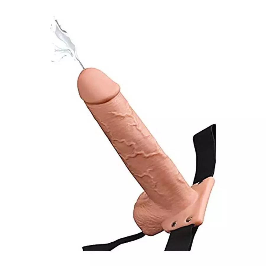 Pipedream Products Fetish Fantasy Series 9" Hollow Squirting Strap-on with Balls, Flesh