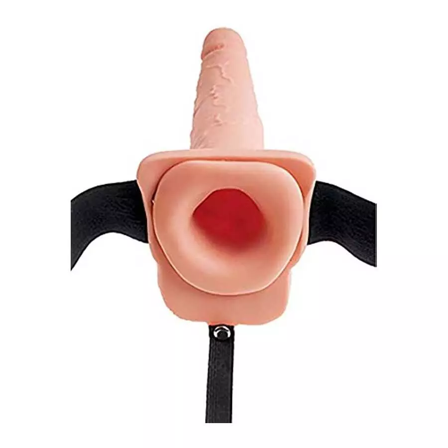 Pipedream Products Fetish Fantasy Series 9" Hollow Squirting Strap-on with Balls, Flesh