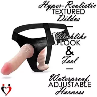 LeLuv Female Strap On Double Dongs Adjustable Harness LeLuv Female Strap On Double Dongs Adjustable Harness