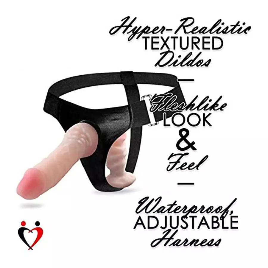 LeLuv Female Strap On Double Dongs Adjustable Harness