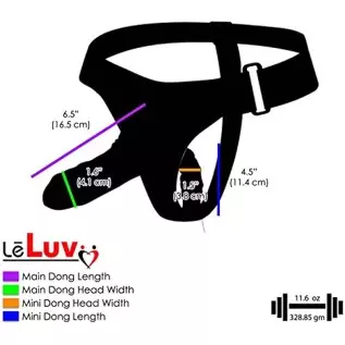 LeLuv Female Strap On Double Dongs Adjustable Harness LeLuv Female Strap On Double Dongs Adjustable Harness