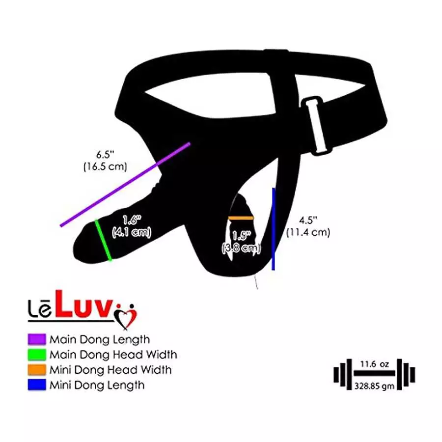 LeLuv Female Strap On Double Dongs Adjustable Harness